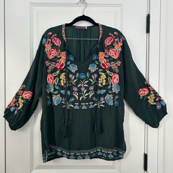 Johnny Was Tops - $365 JOHNNY WAS sz S Zadonia Embroidered Peasant Top Blouse Sold Out